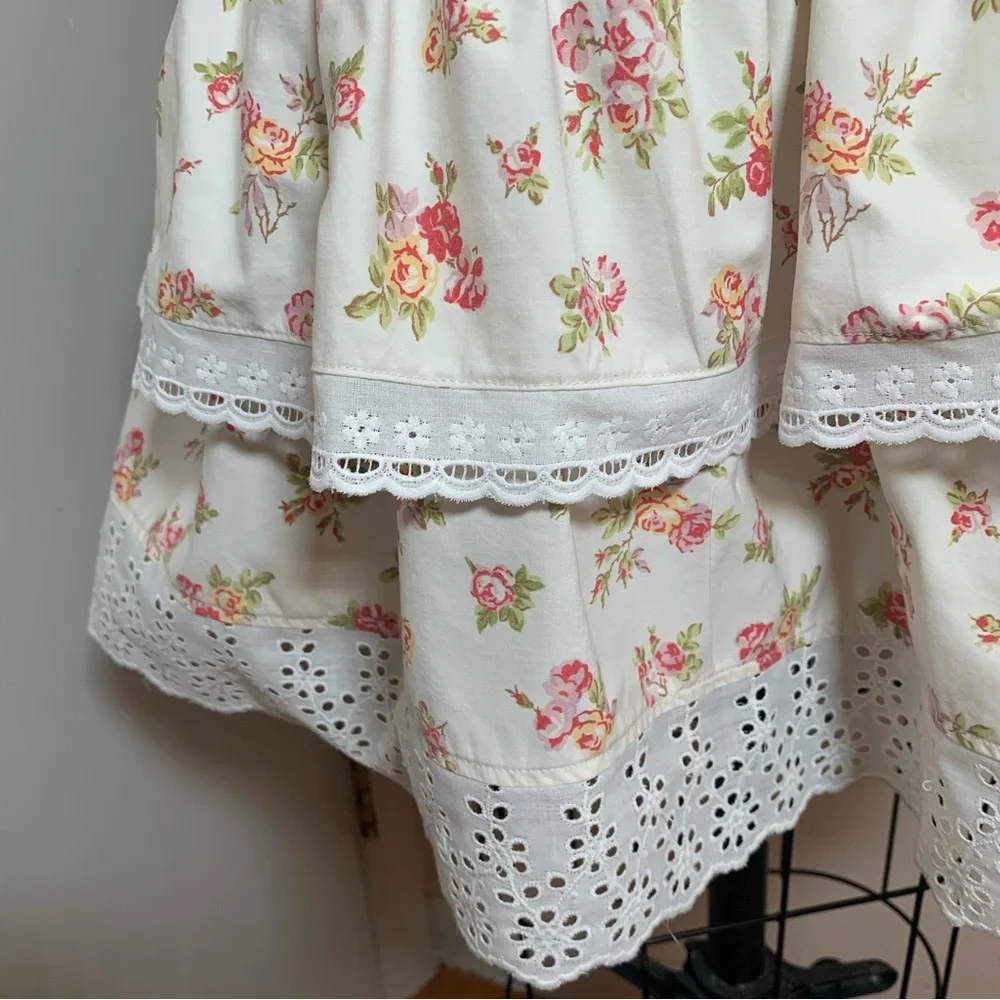 HANDMADE Ruffly Roses Mini Skirt - Picture 3 of 9